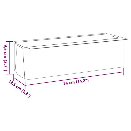 Boîtes à fleurs pour palettes Euro gris 36 x 13.5 x 9.5 cm - PANGIVO - Image 8
