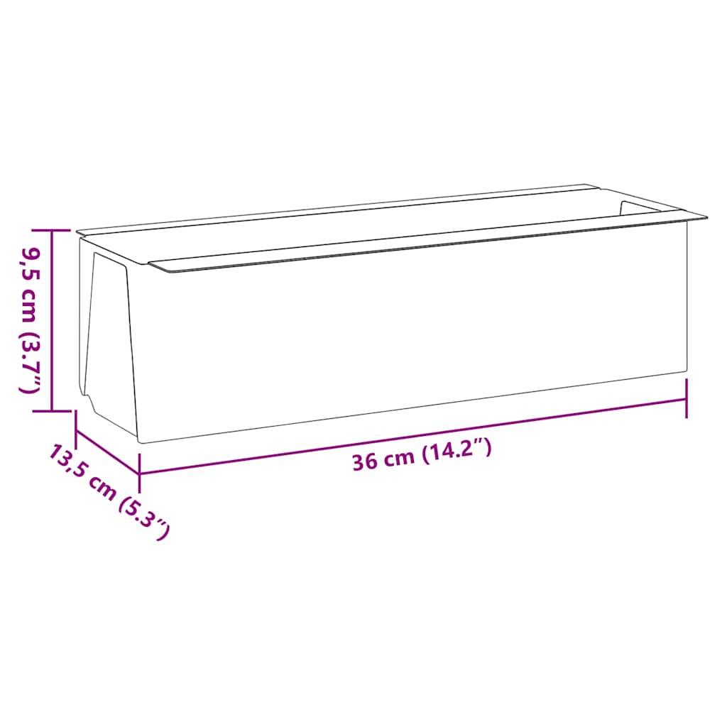 Boîtes à fleurs pour palettes Euro gris 36 x 13.5 x 9.5 cm - PANGIVO - Image 8