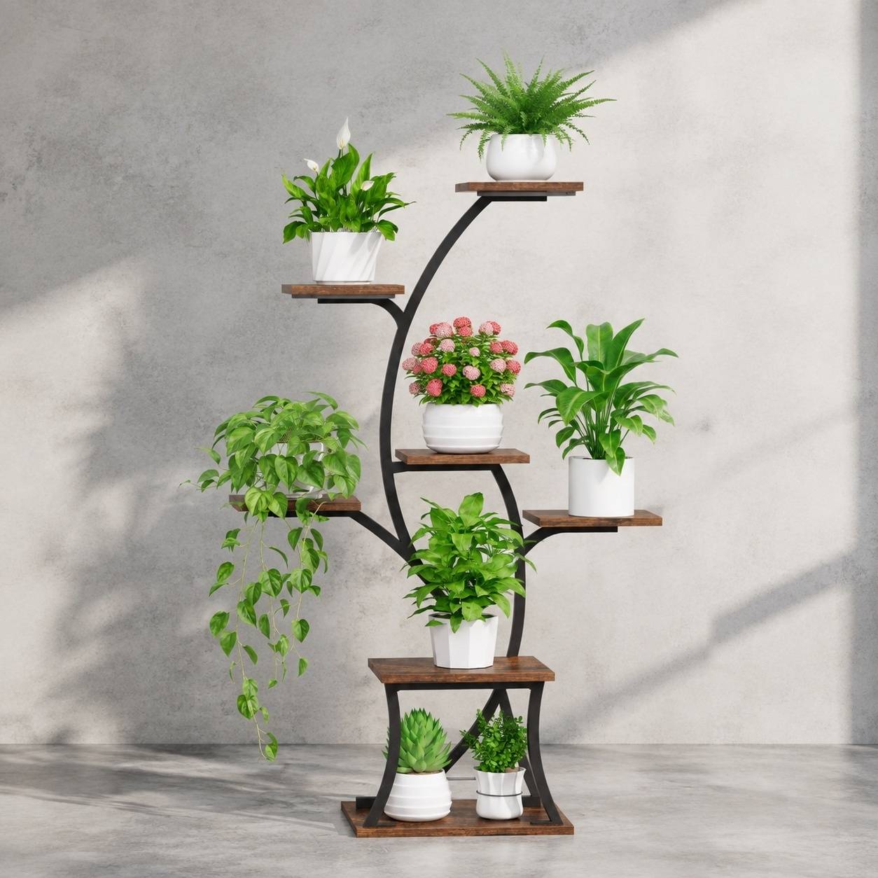 Étagère D'Angle Plantes Intérieures Avec Lumières De Culture 7 Niveaux Stable Salon Balcon Patio - Image 3