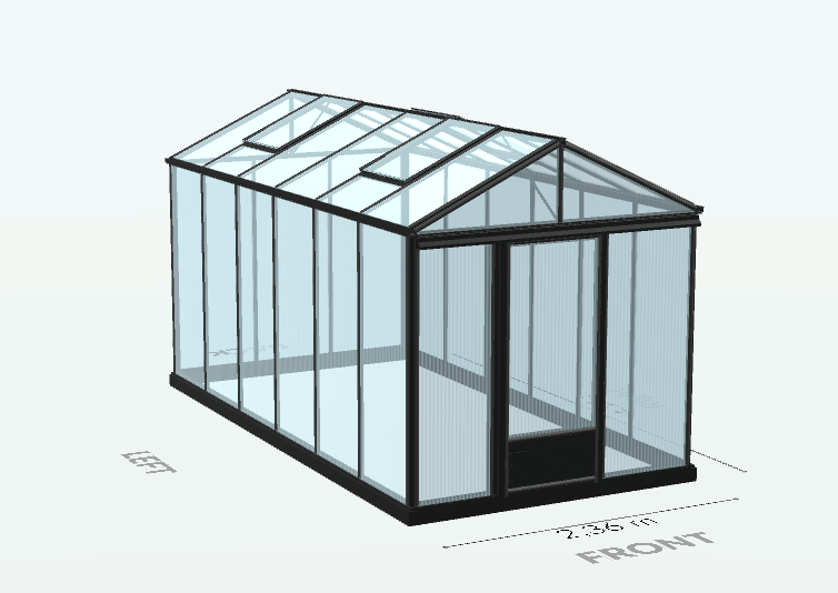 Serre en polycarbonate 8mm alvéolés - Euro Maxi - Laquée - 10m² - Noir fonce - L'atelier des serres - Image 6