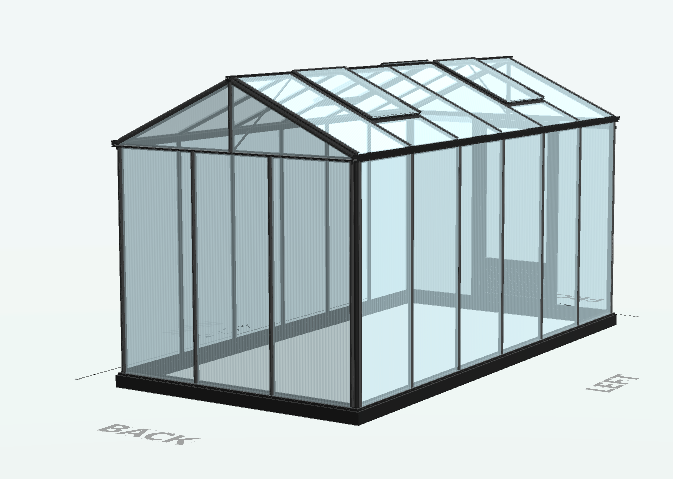 Serre en polycarbonate 8mm alvéolés - Euro Maxi - Laquée - 10m² - Noir fonce - L'atelier des serres - Image 7
