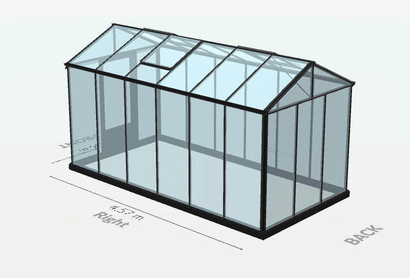 Serre en polycarbonate 8mm alvéolés - Euro Maxi - Laquée - 10m² - Noir fonce - L'atelier des serres - Image 8