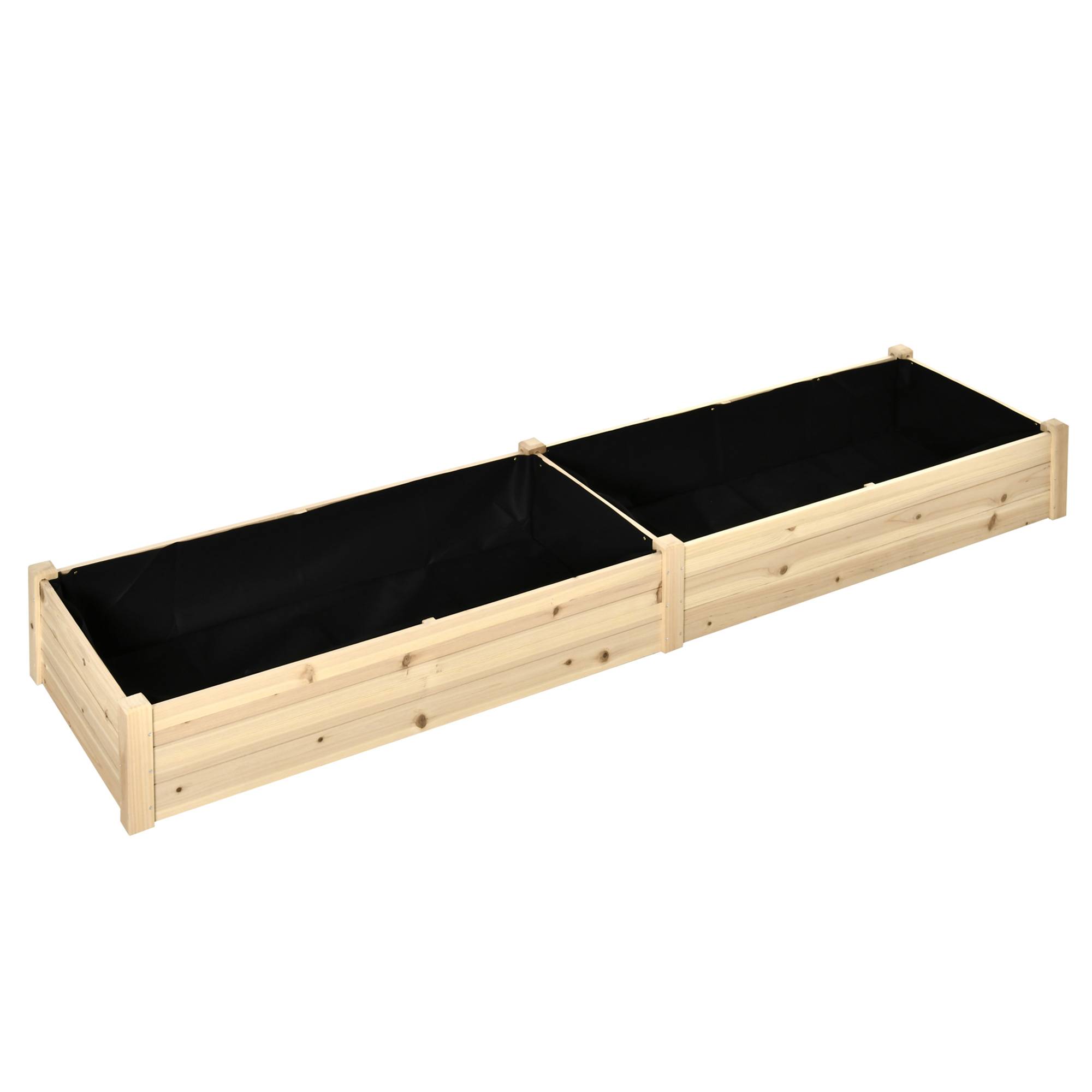 Grand Carré Potager en Bois 244 cm avec Séparateur et Feutre de Drainage Inclus - ComfortXL Outdoor Living - Image 2