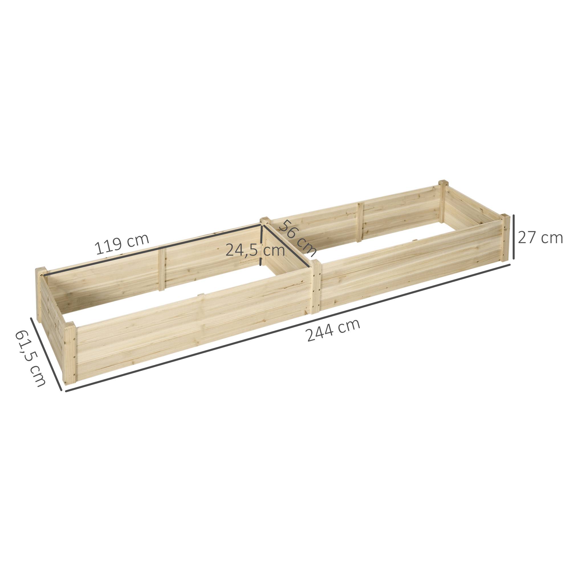 Grand Carré Potager en Bois 244 cm avec Séparateur et Feutre de Drainage Inclus - ComfortXL Outdoor Living - Image 5