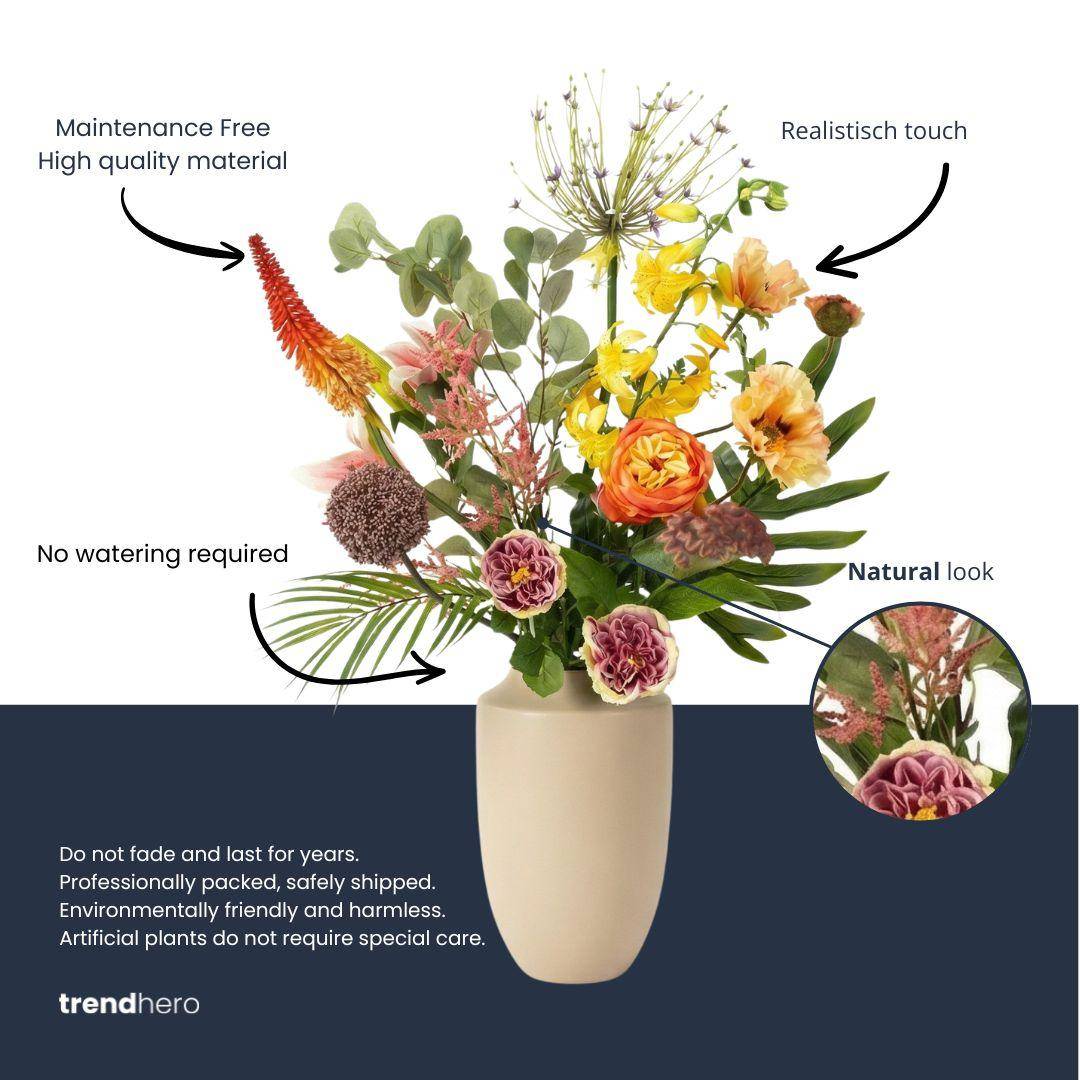 Bouquet de fleurs artificielles chic tropical - 13 tiges - ↕105cm - Plante artificielle - Image 5