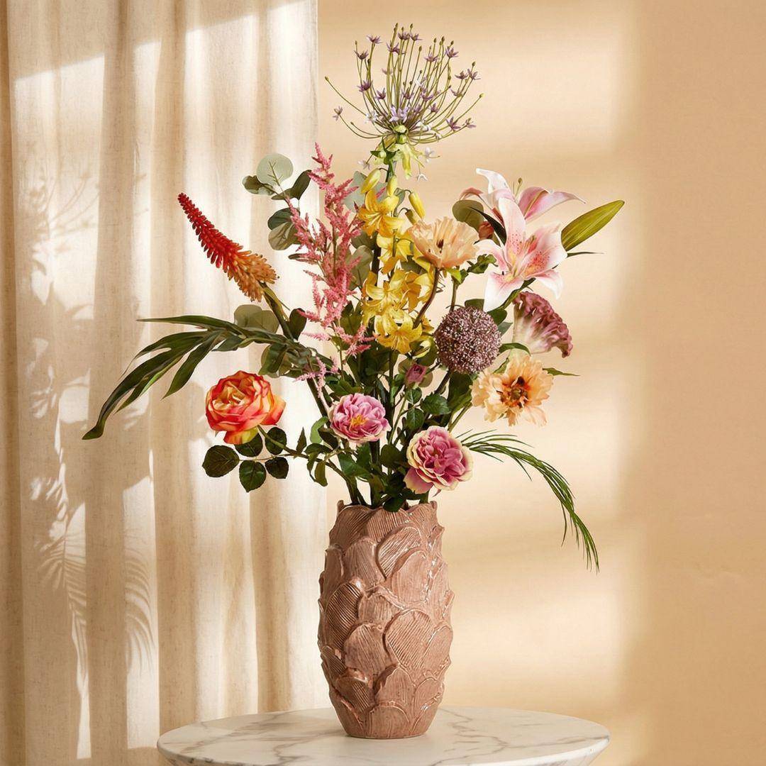 Bouquet de fleurs artificielles chic tropical - 13 tiges - ↕105cm - Plante artificielle