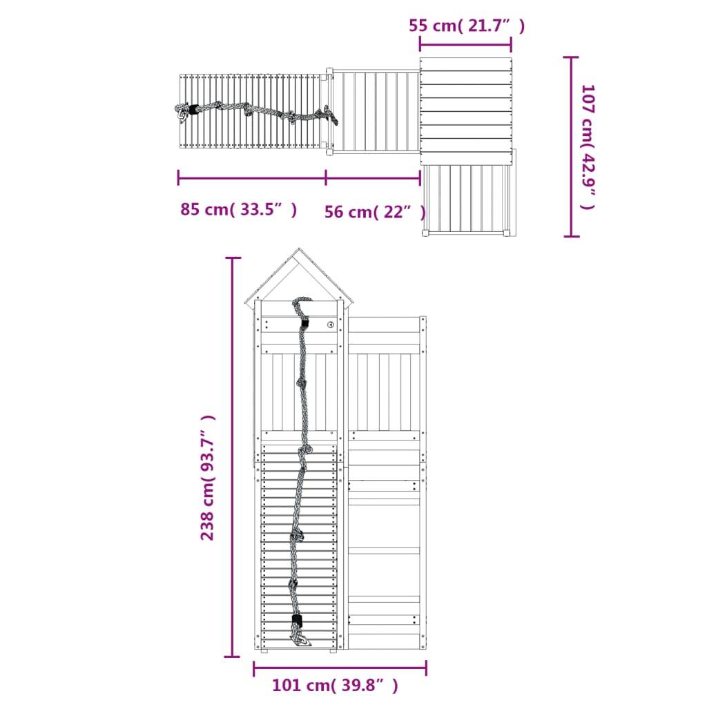 Helloshop26 - Maisonnette de jeu avec mur d'escalade 107 x 196 x 238 cm bois massif douglas - Imagen 7