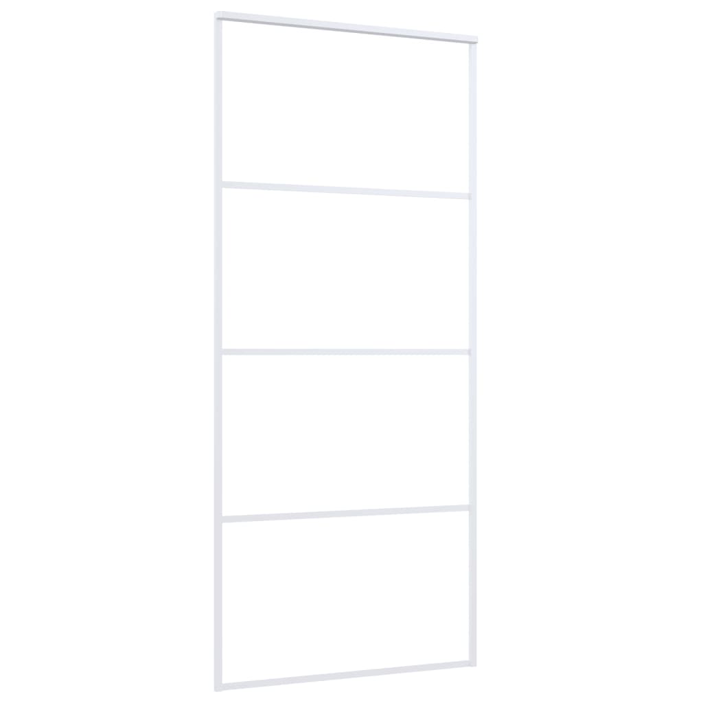 Vidaxl - Porte coulissante Verre ESG et aluminium 90x205 cm Blanc - vidaXL - Imagen 3
