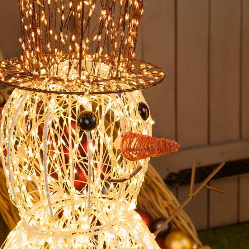 Lotti - Bonhomme de Neige lumineux 3D H70cm HDM Métal Pro 3600 MicroLED blanc chaud et froid FlashLED Diamond Lotti - Imagen 6