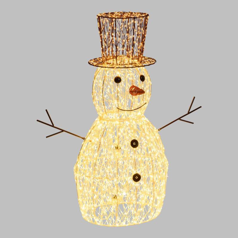 Lotti - Bonhomme de Neige lumineux 3D H70cm HDM Métal Pro 3600 MicroLED blanc chaud et froid FlashLED Diamond Lotti - Imagen 1