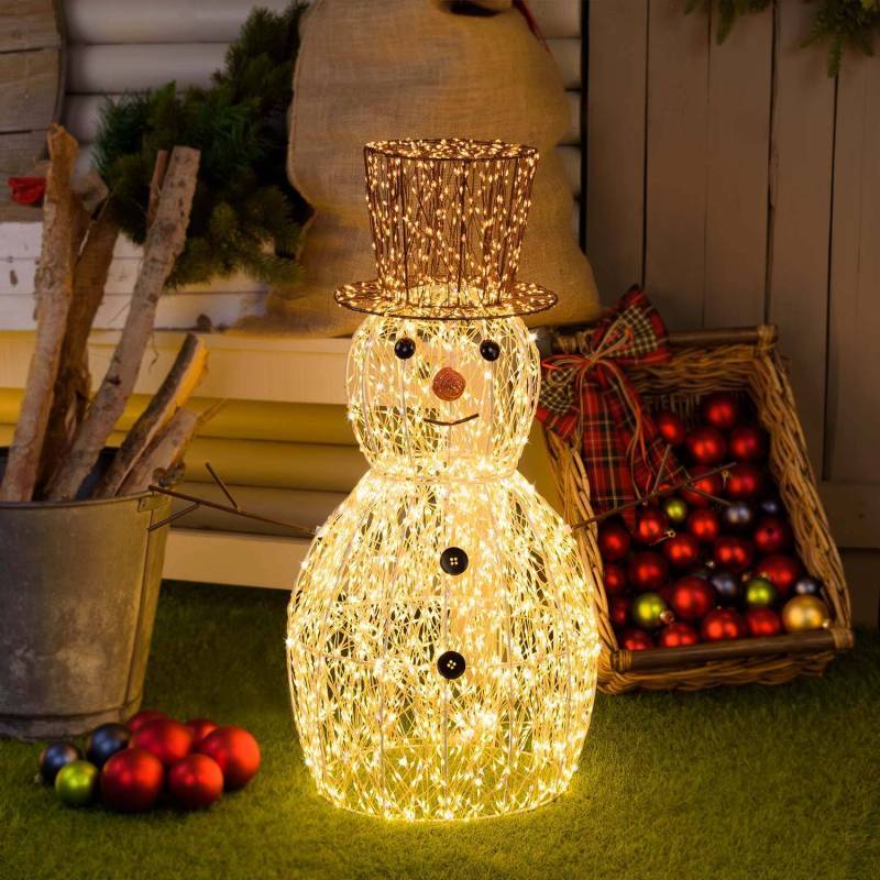 Lotti - Bonhomme de Neige lumineux 3D H70cm HDM Métal Pro 3600 MicroLED blanc chaud et froid FlashLED Diamond Lotti - Imagen 2