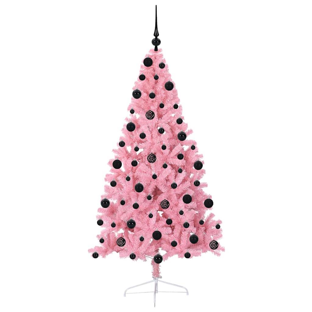 Vidaxl - Sapin de Noël artificiel pré-éclairé Rose 210 cm PVC vidaXL 3397090 - Image 5