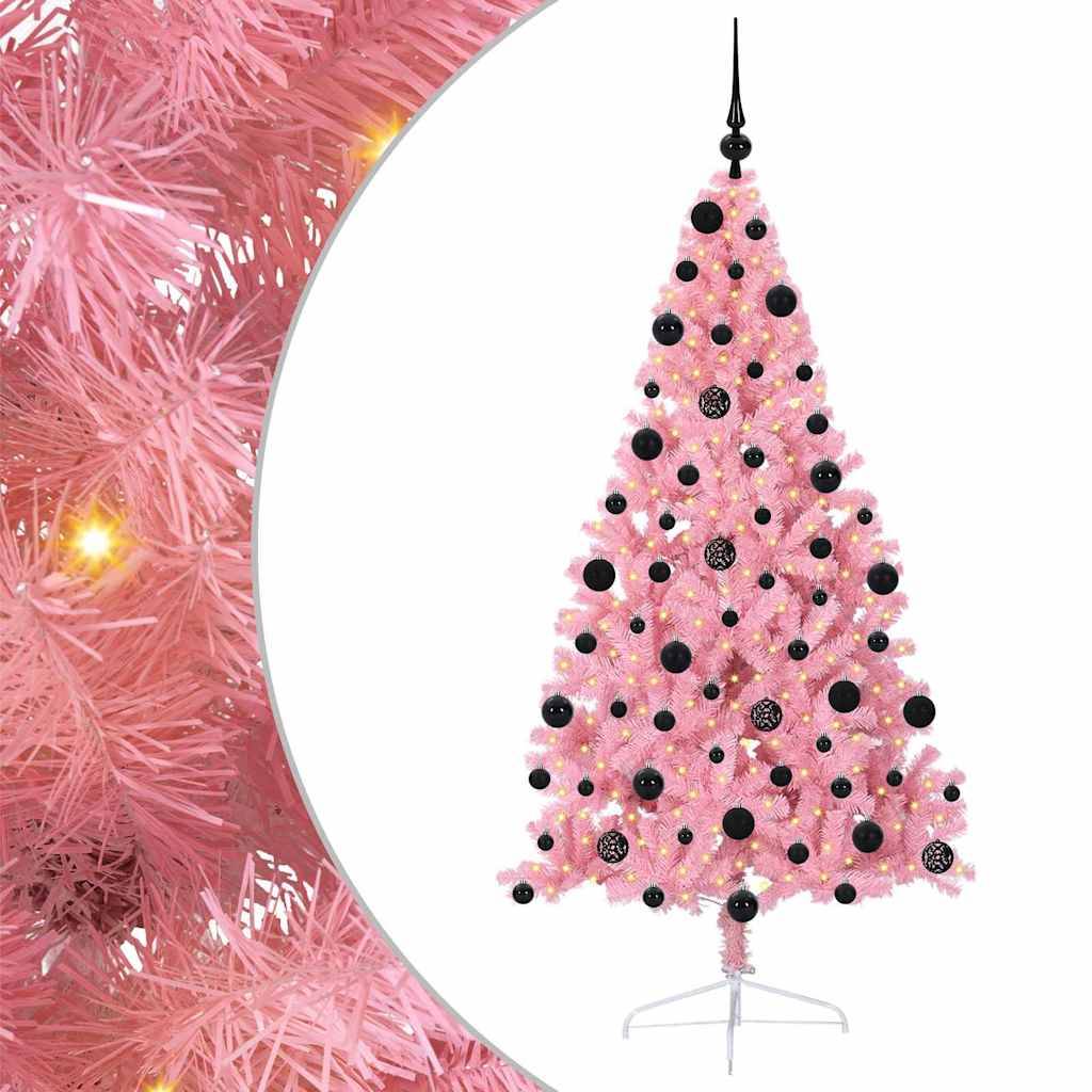 Vidaxl - Sapin de Noël artificiel pré-éclairé Rose 210 cm PVC vidaXL 3397090 - Image 2