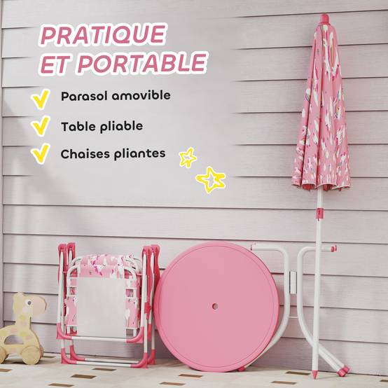 Salon de Jardin en Résine Tressée Demi-Ronde 6 pièces | Mobilier de jardin Rose Plastique 49.5x49.5x50 cm - Image 7