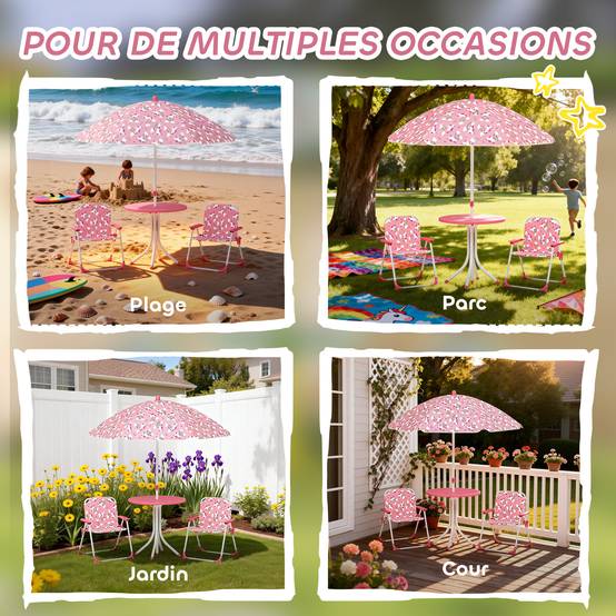 Salon de Jardin en Résine Tressée Demi-Ronde 6 pièces | Mobilier de jardin Rose Plastique 49.5x49.5x50 cm - Image 9