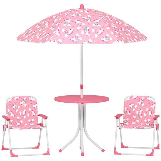 Salon de Jardin en Résine Tressée Demi-Ronde 6 pièces | Mobilier de jardin Rose Plastique 49.5x49.5x50 cm - Image 1