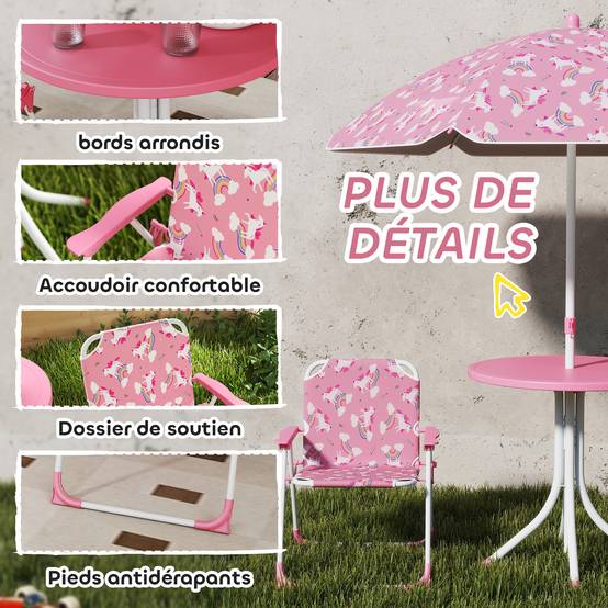 Salon de Jardin en Résine Tressée Demi-Ronde 6 pièces | Mobilier de jardin Rose Plastique 49.5x49.5x50 cm - Image 8