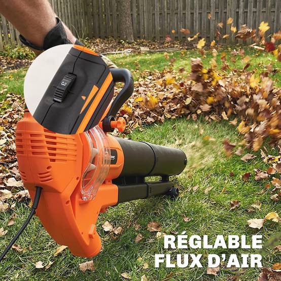 Aspirateur-souffleur de feuilles filaire 3000w 3-en-1 avec fonction broyage, sac de collecte 40l, 4 roues, vert - Image 8