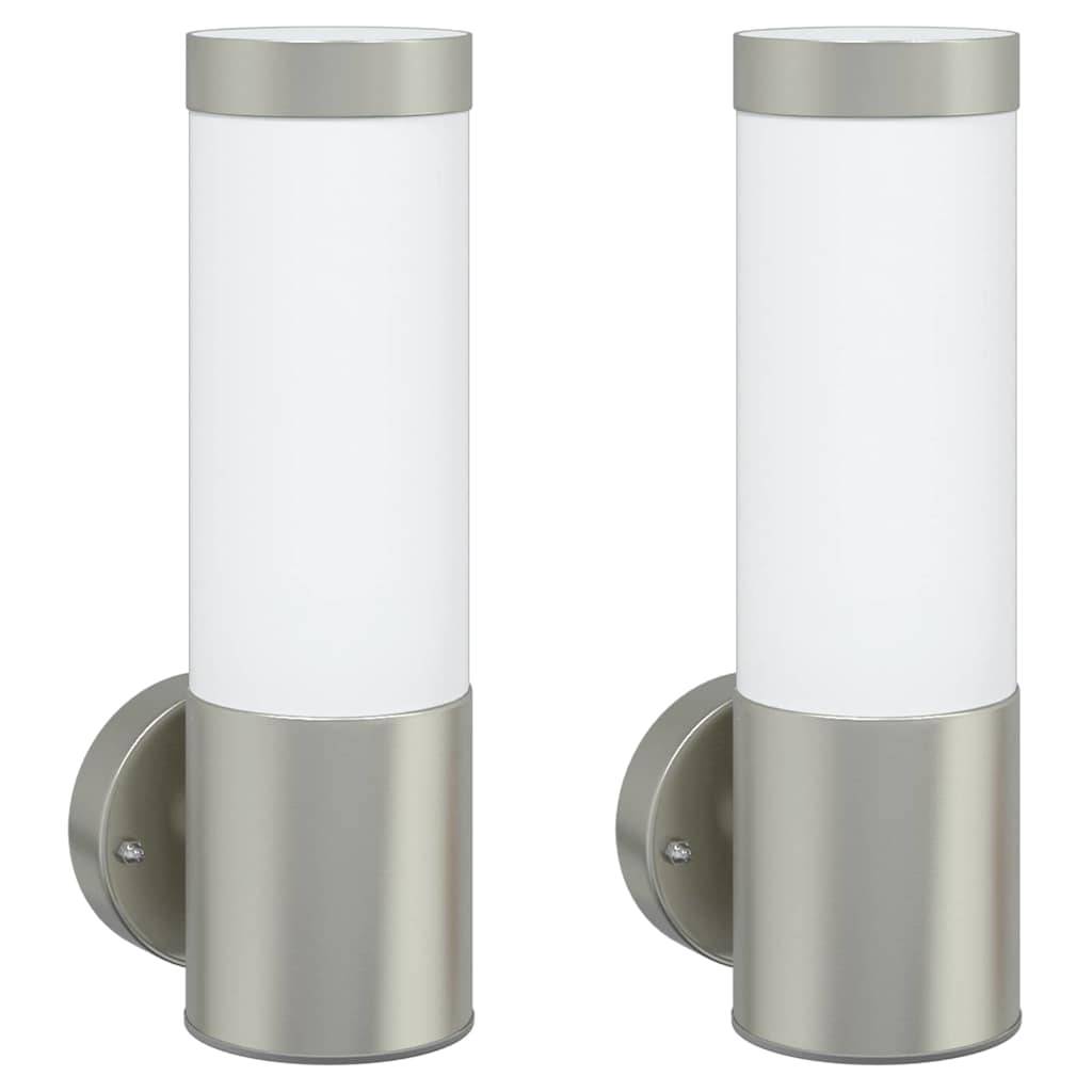 2pcs Appliques murales extérieures - Lampes murales extérieures Argent 12 x 7.5 x 27 cm g8 - Image 1