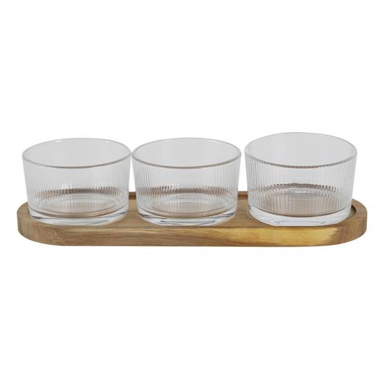 The Home Deco Factory - Service Apéritif 4 Pièces "Coupelles" 28cm Transparent - Image 1