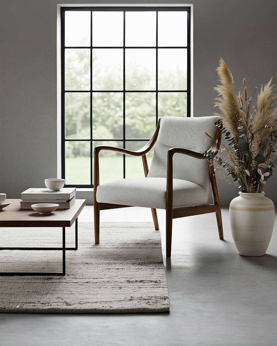 Ambre - Fauteuil en bois massif chêne et en lin - UNIQKA - Imagen 1