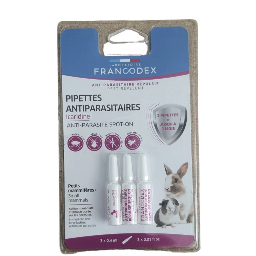 Francodex - 3 Pipettes antiparasitaires protection renforcée pour rongeurs - Imagen 3