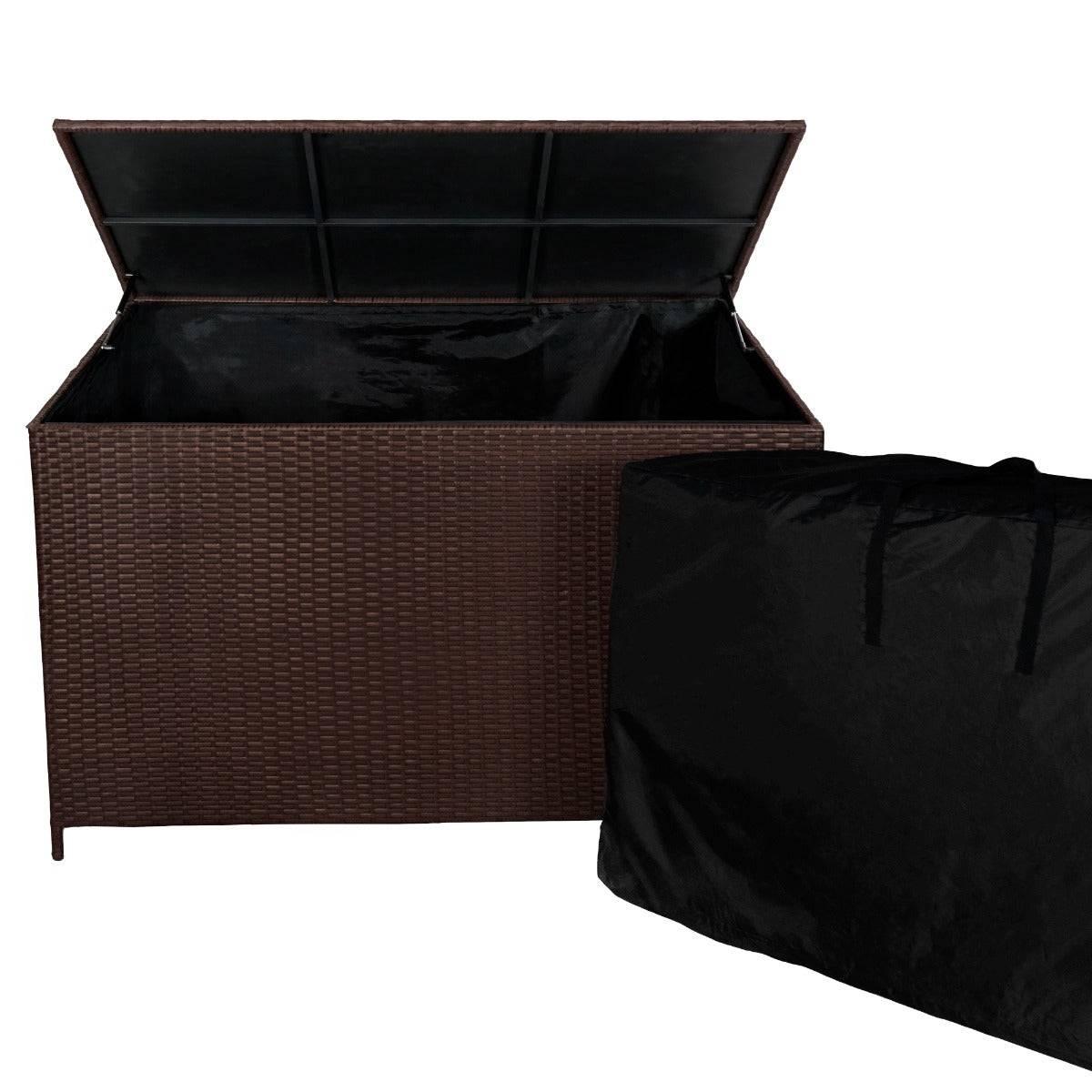 Monstershop - Salon de Jardin 9 personnes & Coffre de Rangement en Rotin – Marron - Imagen 3