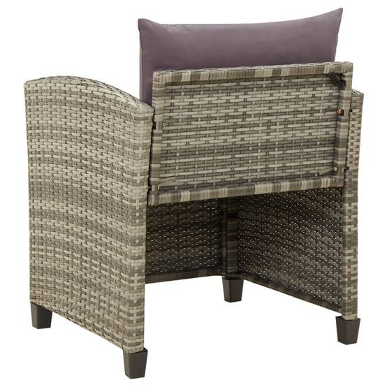 Fauteuil Bas de Jardin en Résine Tressée avec Coussins pour Salon d'Extérieur Gris – ComfortXL Outdoor Living - Image 4