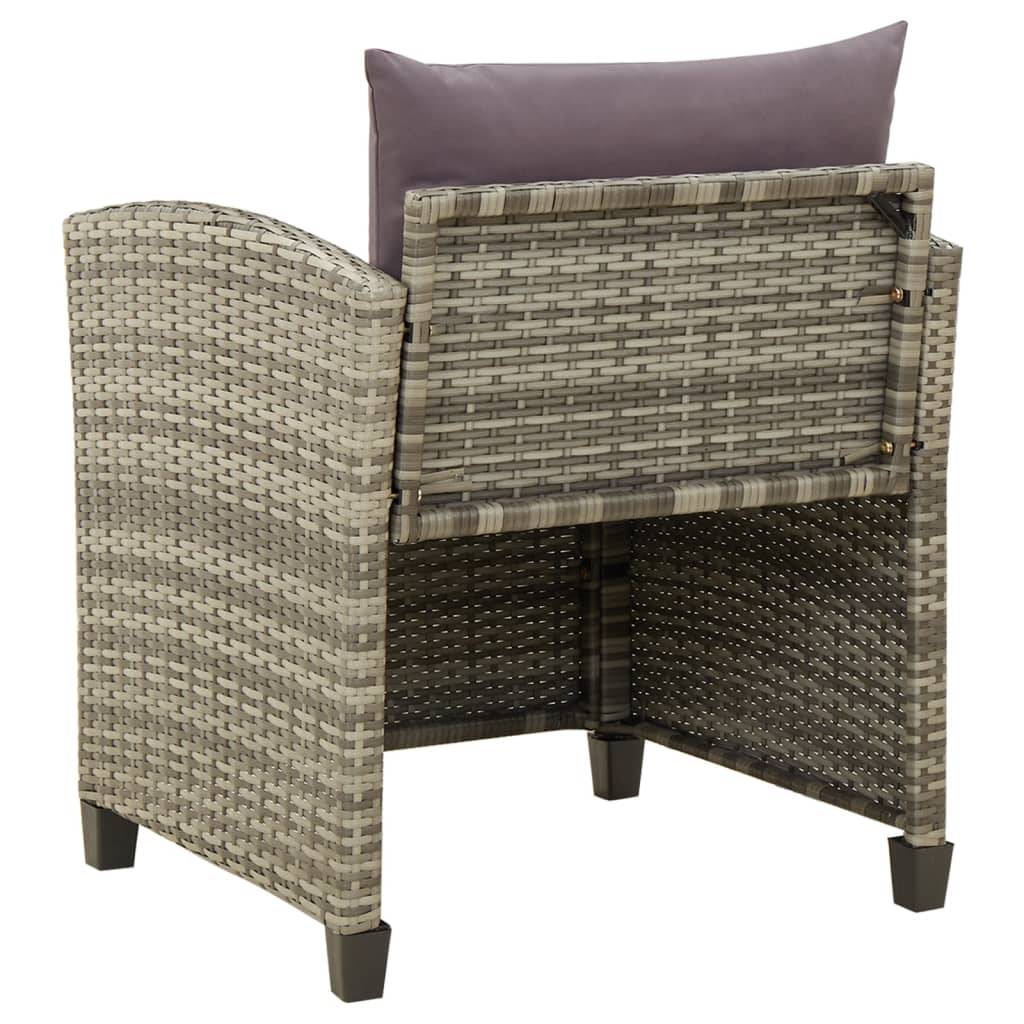 Fauteuil Bas de Jardin en Résine Tressée avec Coussins pour Salon d'Extérieur Gris – ComfortXL Outdoor Living - Image 4
