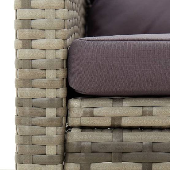 Fauteuil Bas de Jardin en Résine Tressée avec Coussins pour Salon d'Extérieur Gris – ComfortXL Outdoor Living - Image 6