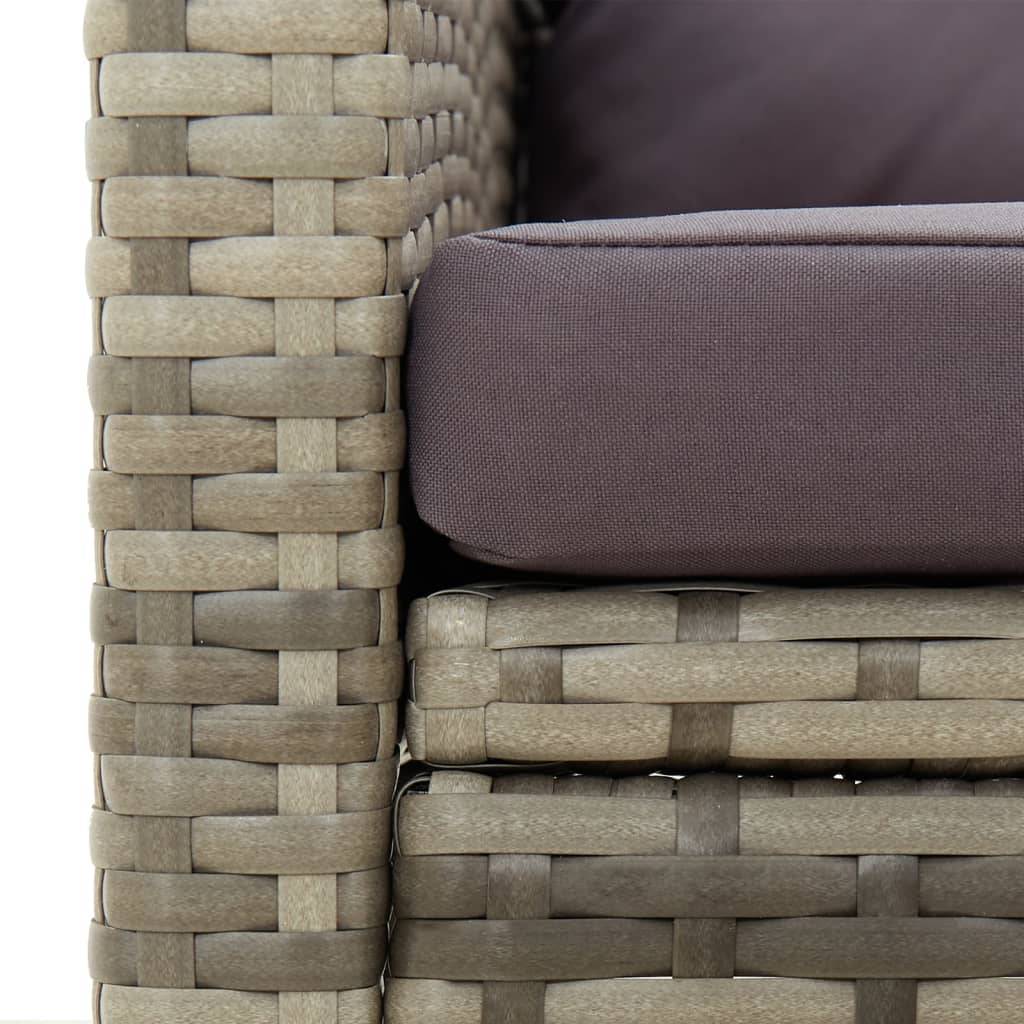 Fauteuil Bas de Jardin en Résine Tressée avec Coussins pour Salon d'Extérieur Gris – ComfortXL Outdoor Living - Image 6