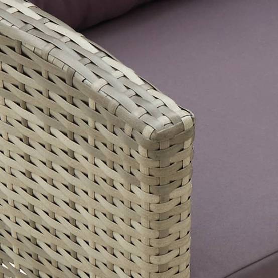 Fauteuil Bas de Jardin en Résine Tressée avec Coussins pour Salon d'Extérieur Gris – ComfortXL Outdoor Living - Image 7