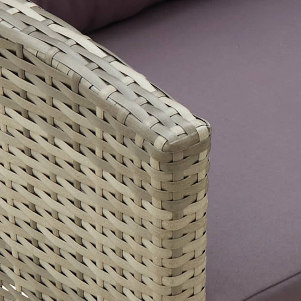 Fauteuil Bas de Jardin en Résine Tressée avec Coussins pour Salon d'Extérieur Gris – ComfortXL Outdoor Living - Image 7