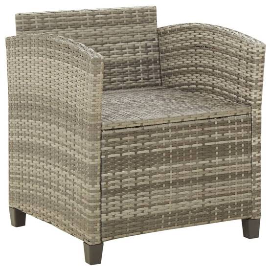 Fauteuil Bas de Jardin en Résine Tressée avec Coussins pour Salon d'Extérieur Gris – ComfortXL Outdoor Living - Image 5