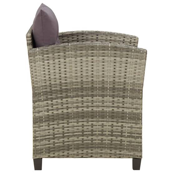 Fauteuil Bas de Jardin en Résine Tressée avec Coussins pour Salon d'Extérieur Gris – ComfortXL Outdoor Living - Image 3