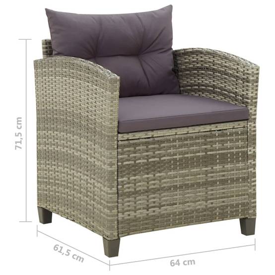 Fauteuil Bas de Jardin en Résine Tressée avec Coussins pour Salon d'Extérieur Gris – ComfortXL Outdoor Living - Image 8