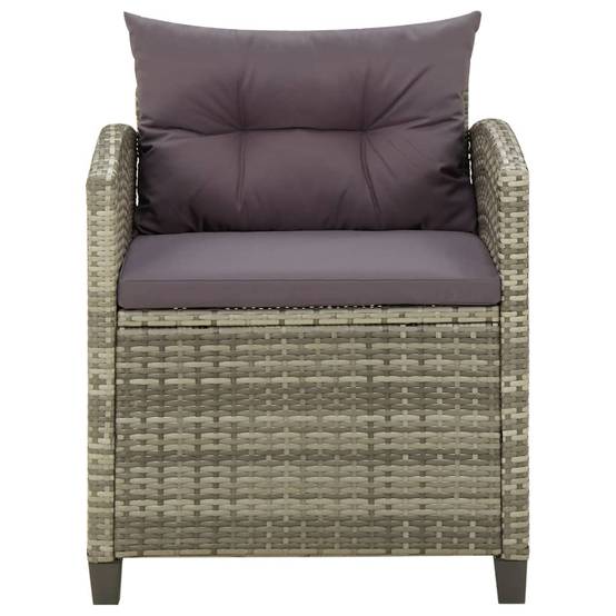 Fauteuil Bas de Jardin en Résine Tressée avec Coussins pour Salon d'Extérieur Gris – ComfortXL Outdoor Living - Image 2