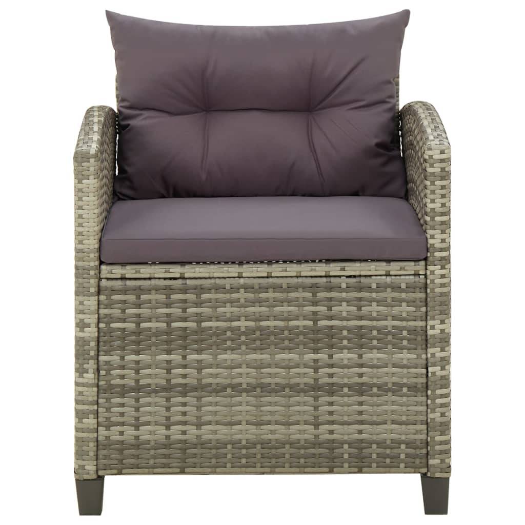 Fauteuil Bas de Jardin en Résine Tressée avec Coussins pour Salon d'Extérieur Gris – ComfortXL Outdoor Living - Image 2