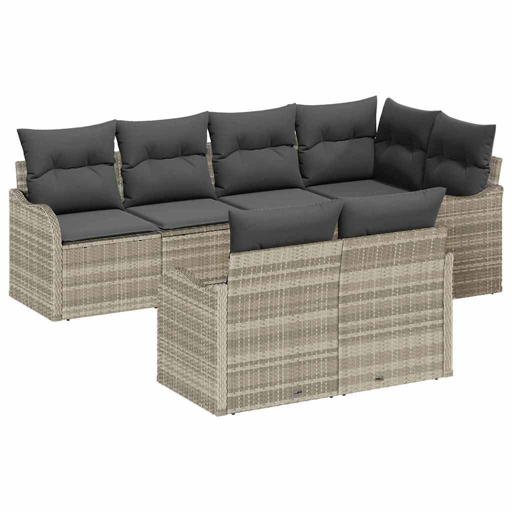 ComfortXL - Salon de jardin 6 places 6 pcs avec rangement et repose-pieds modulable Beige – ComfortXL Outdoor Living - Image 2