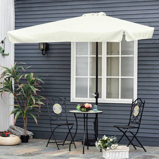 Demi-Parasol Mural Métal pour Balcon et Terrasse avec Manivelle 230x130 Crème - ComfortXL Outdoor Living - Image 4