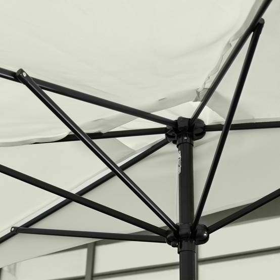 Demi-Parasol Mural Métal pour Balcon et Terrasse avec Manivelle 230x130 Crème - ComfortXL Outdoor Living - Image 10