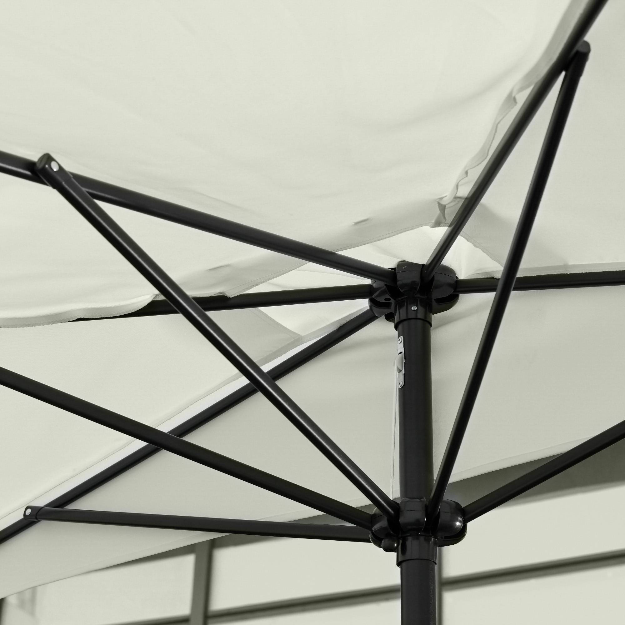 Demi-Parasol Mural Métal pour Balcon et Terrasse avec Manivelle 230x130 Crème - ComfortXL Outdoor Living - Image 10