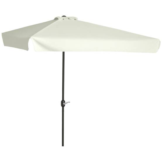 Demi-Parasol Mural Métal pour Balcon et Terrasse avec Manivelle 230x130 Crème - ComfortXL Outdoor Living - Image 1