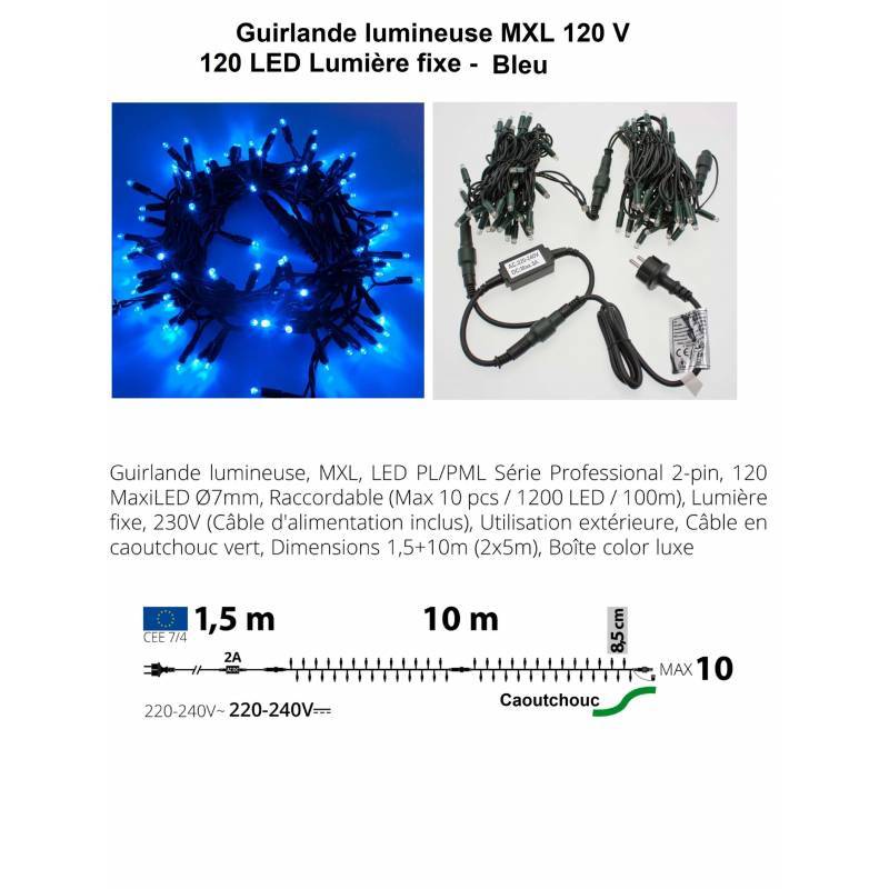 Lotti - Guirlande lumineuse LED 10M 120 LEDS bleues raccordable professionnelle 230V IP67 extérieur Lotti - Imagen 2