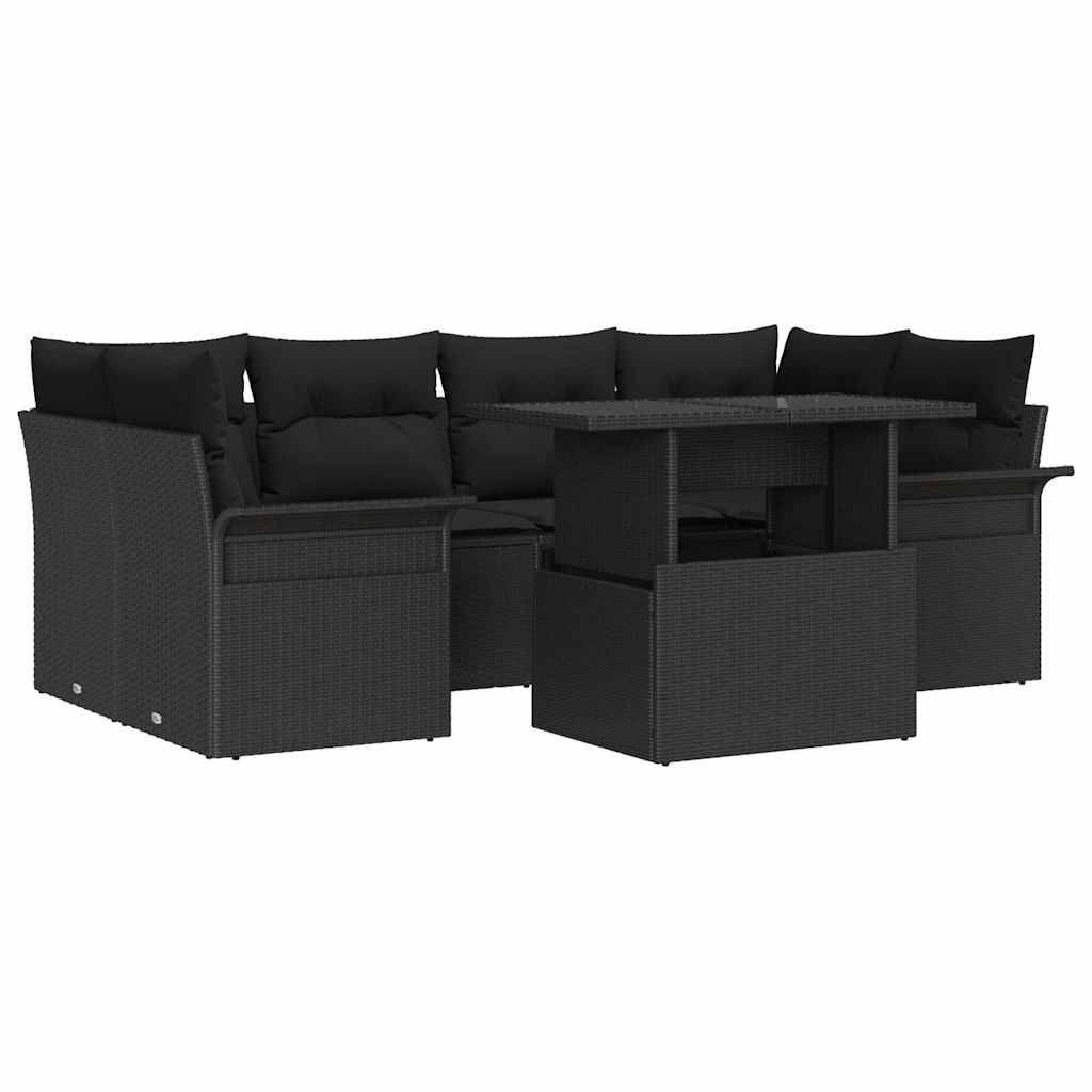 ComfortXL - Salon de Jardin Modulable 6 Places en Poly Rotin avec Table Basse Verre Noir – ComfortXL Outdoor Living - Image 2