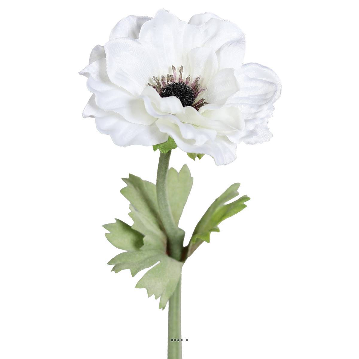 Artificielles - Anémone artificielle en tige H 35 cm superbe tete lumineuse Blanc neige - couleur: Blanc neige - Imagen 1
