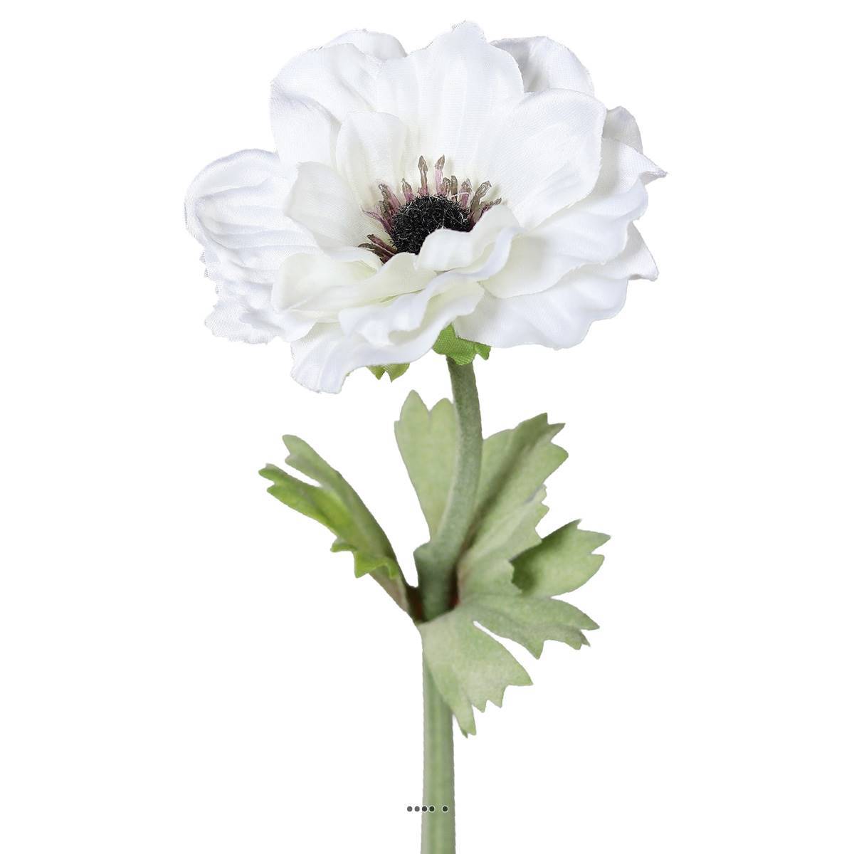 Artificielles - Anémone artificielle en tige H 35 cm superbe tete lumineuse Blanc neige - couleur: Blanc neige - Imagen 2