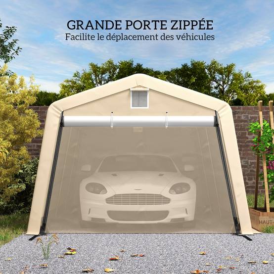 Carport tente garage acier pour voitures protection anti-UV imperméable 6,2x3,3m - ComfortXL Outdoor Living - Image 8
