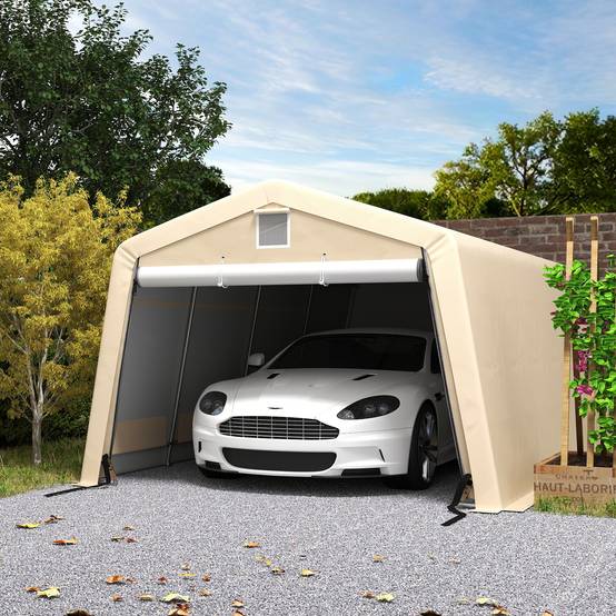 Carport tente garage acier pour voitures protection anti-UV imperméable 6,2x3,3m - ComfortXL Outdoor Living - Image 4