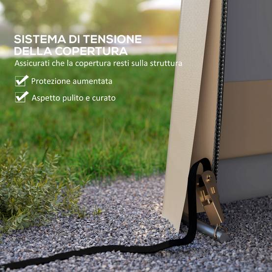 Carport tente garage acier pour voitures protection anti-UV imperméable 6,2x3,3m - ComfortXL Outdoor Living - Image 10